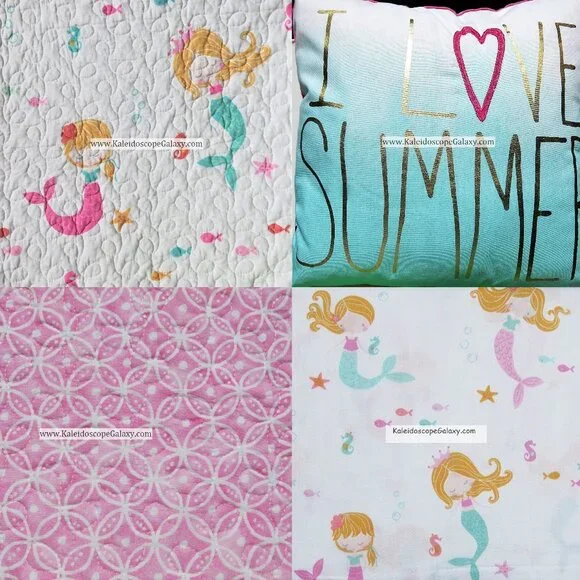 7 Piece Mermaid Twin Quilt ~ Pillow Sham ~ Throw Pillows ~ Sheets ~ Mermaids NEW